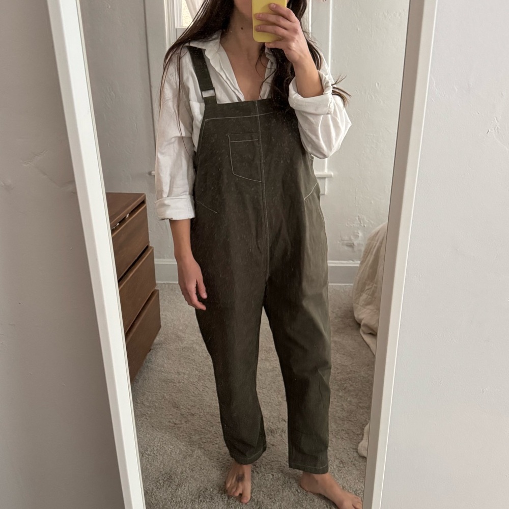 Women's Olive Green Overalls - Picture 3 of 6